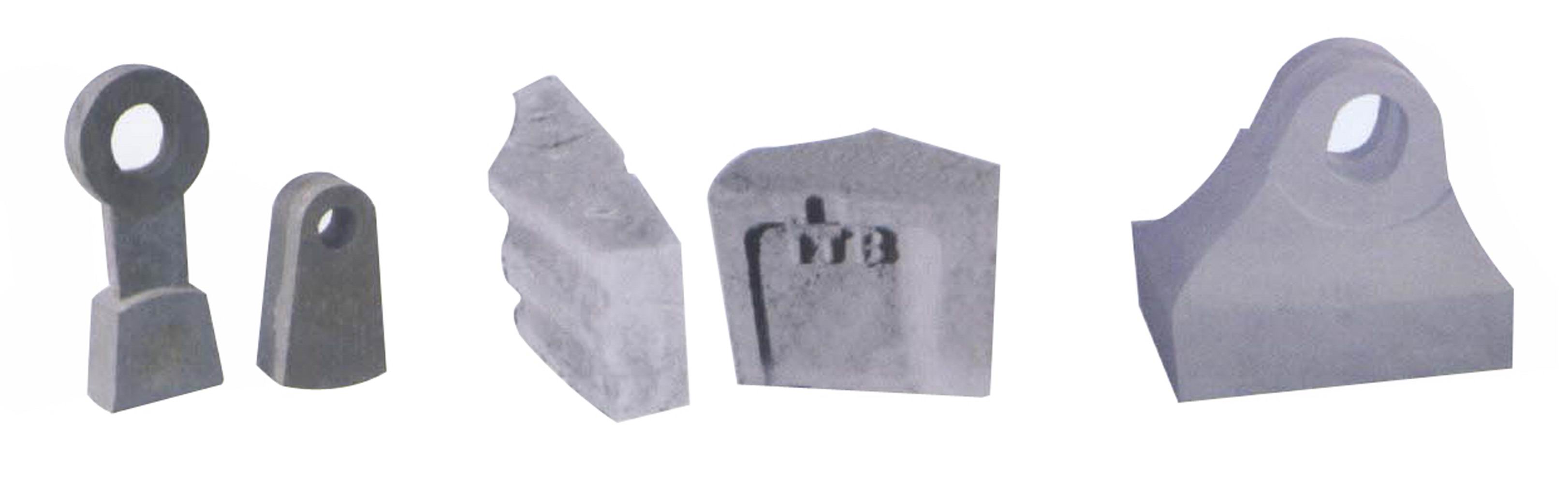 用于建材行業(yè)的耐磨鋼錘頭、襯板